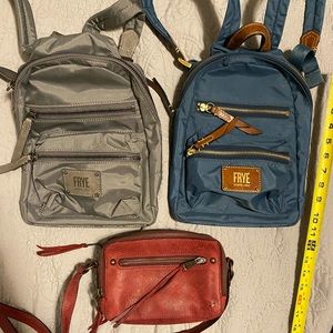Frye Bag Lot- 2 Frye Mini Backpacks and a Frye Leather Camera Crossbody Purse